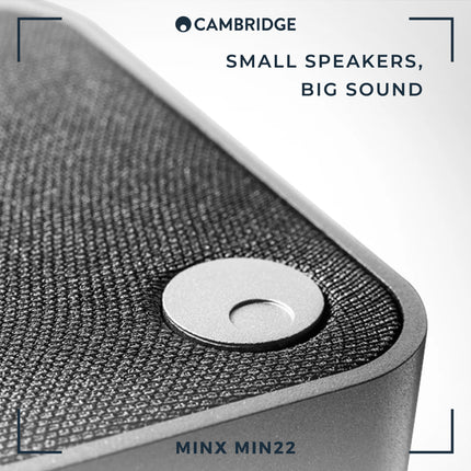 Cambridge Audio Minx Min 22 - Compact wired satellite speaker with BMR speaker technology - Includes keyhole bracket for discreet and easy wall mounting - Black