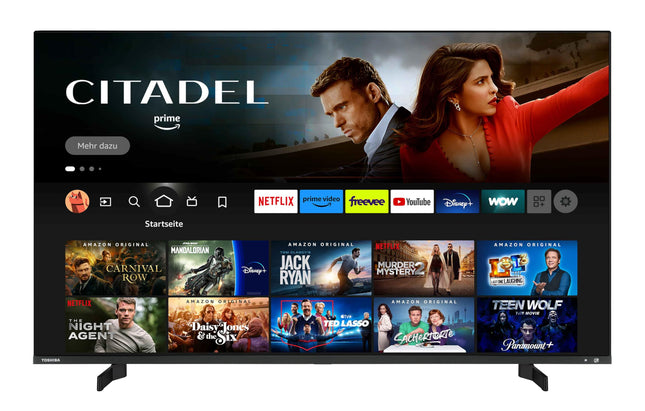 Toshiba 50QF5D63DA 50-tolline QLED-teler/Fire TV (4K Ultra HD, HDR Dolby Vision, nutiteler, kolmekordne tuuner, sisseehitatud Alexa, Bluetooth, Onkyo heli) [2023], must