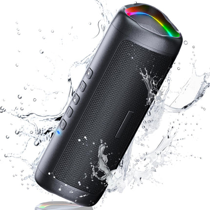 UOHHBOE Bluetooth Speaker 30W Portable Music Box Bluetooth 5.3 with TWS Stereo RGB Lights 24 Hours Playtime 30 Meters Range Hands-Free Function IPX5 Waterproof