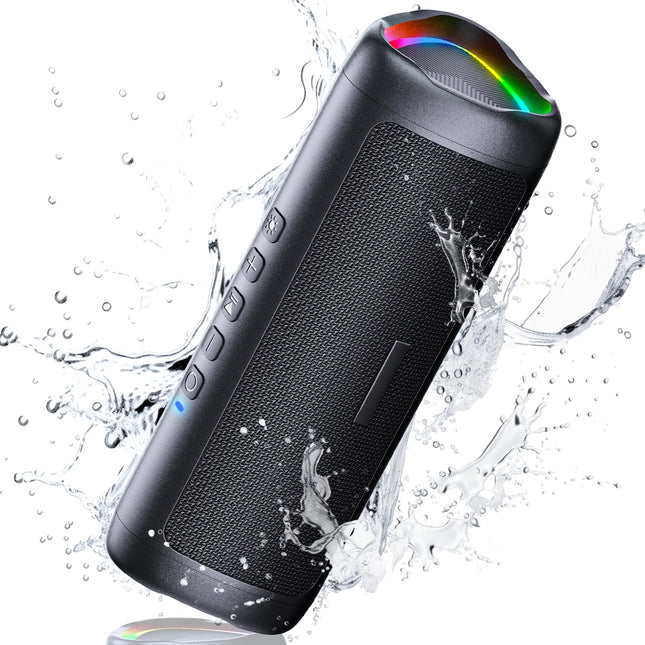 UOHHBOE Bluetooth Speaker 30W Portable Music Box Bluetooth 5.3 with TWS Stereo RGB Lights 24 Hours Playtime 30 Meters Range Hands-Free Function IPX5 Waterproof