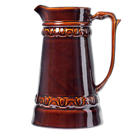 KADAX ceramic beer mug, jug with handy handle, dishwasher-safe carafe in country style, jug for mulled wine, beer, cream, sour milk, wine and liquids (6L)