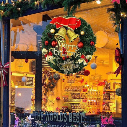Christmas decoration wreath door, door wreath front door outside Christmas, Christmas wreath door wreath, ideal for decorating entrance doors, fireplaces, shop windows, rooms and Christmas trees, 30cm