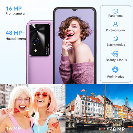 CUBOT A10 mobiiltelefon ilma lepinguta, 12 GB + 128 GB / 1 TB laiendatav, Android 14 nutitelefon, 6,56-tolline ekraan, 5100 mAh aku, 48 MP põhikaamera, kaheksatuumaline protsessor, kahekordne 4G SIM-kaart, OTG, Face ID, GPS, sinine