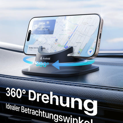 andobil 2025 Upgrade Car Phone Mount Dashboard [1-Second Placement] - Car Phone Holder for iPhone 16/15/14/13/12/11 Pro Max Samsung S24 Ultra S23