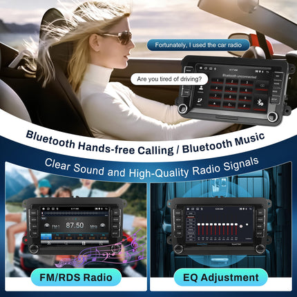 1G+32G Android autoraadio 2 DIN VW Golf 5 6 Passat Polo Tiguan Touran Caddy Skoda SEAT 7-tollise puutetundliku ekraaniga autoraadio GPS-navigatsiooniga WiFi peegliühendusega Bluetooth FM/RDS/EQ roolil juhtimisega tahavaatekaamera