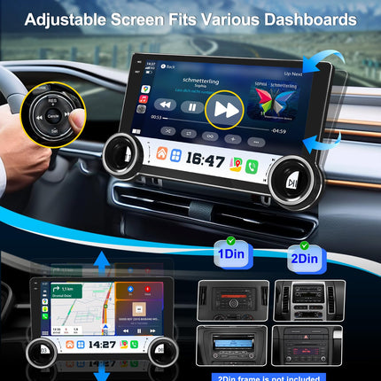 URVOLAX autoraadio ekraaniga Android 13, 10,1-tolline 1 DIN DAB+ Android Auto raadio Apple Carplay ekraan puutetundliku ekraaniga navigatsiooniga Bluetooth 5.4, juhtmevaba automäng nuppudega Mirrorlink FM RDS SWC EQ