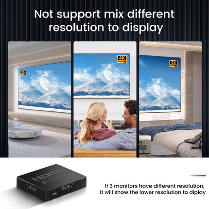 avedio links HDMI jaotur 1 sisend 3 väljundit koos 3,9 jala pikkuse HDMI-kaabliga, 4K HDMI jaotur 1 kuni 3 (ainult peegel), HDMI-lüliti 1 sisend 3 väljundit Fire Stick Roku Blu-Ray-mängijale DVD-le (mitte pikendatud)