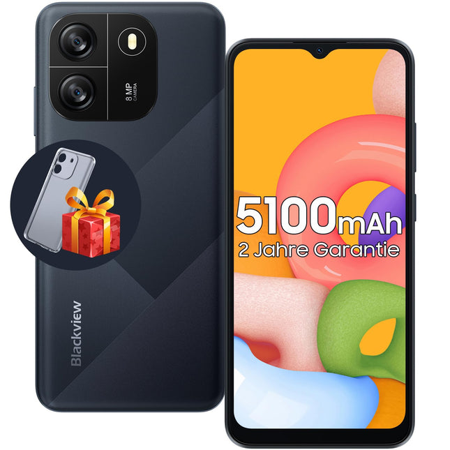 Blackview Wave 6C aku 5100mAh mobiiltelefon ilma lepinguta, soodne, kaheksatuumaline 6,52" HD+ nutitelefon, 4GB+32GB/1TB laiendatav, 8MP+5MP panoraamkaamera, 4G kahe SIM-kaardiga, SIM-kaardivaba, 2-aastane garantii/OTG/GPS