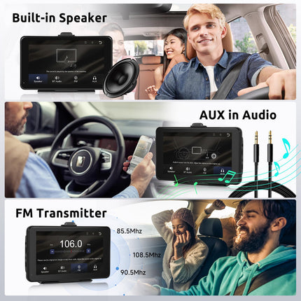 Wireless CarPlay Android Auto Mirror Link, 7 inch Touchscreen Monitor CarPlay Screen Digital Media Receiver Car Radio Receiver Wireless Car Stereo with Bluetooth Car Multimedia Player 9V-32V