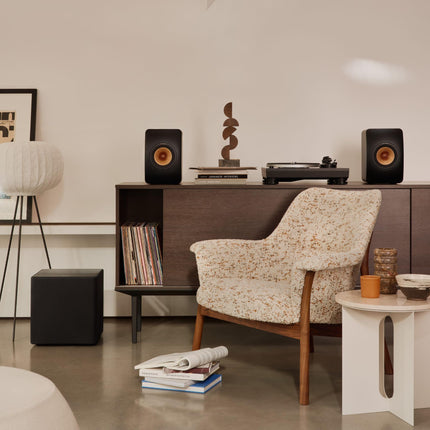 KEF Kube 10 MIE Subwoofer, Black | 300 W RMS Class D Amplifier | 25 cm Bass Driver | iBX Intelligent Bass Extension | RCA Jack | Music | Home Theater | Gaming