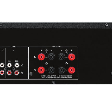 Yamaha A-S201 HiFi stereovõimendi Phono sisendiga ja 100 vatti kanali kohta, hõbedane