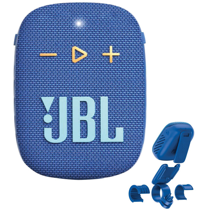 JBL Box Wind 3S kaasaskantav mini Bluetooth kõlar veekindel klambriga spordi-, jalgratta- ja tõukeratta jaoks - bassivõimendus - sinine