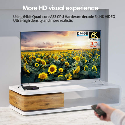 Android TV Box 10.0 2GB RAM 16GB ROM Nutiteleriboks, Allwinner H616 neljatuumaline 6K teleriboks, H.265, 3D, 2.4G WiFi, 10/100M Ethernet
