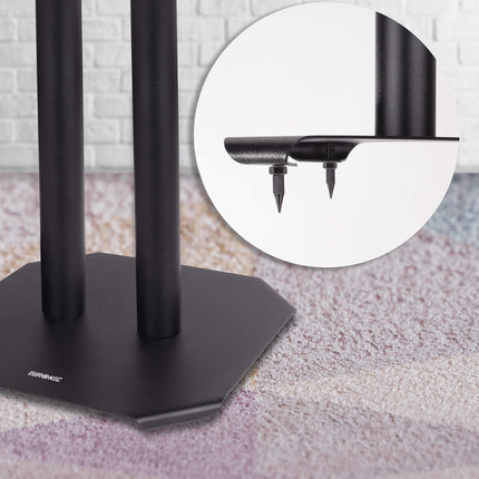 Duronic SPS1022/40 Speaker Stand, 40 cm high, sand-weightable – Cone to reduce vibrations – Universal compatibility with HiFi/Stereo/Home Theater 5.1 speakers