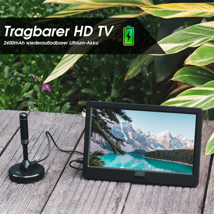 Kaasaskantav miniteler - August DA900D - 9-tolline akuga - Kaasaskantav kõrglahutusega LCD-teler DVB-T2 HD-tuuneriga / EPG / salvestusfunktsiooniga (PVR) / multimeediamängijaga / HDMI-sisendiga / USB / kõrvaklapipesaga
