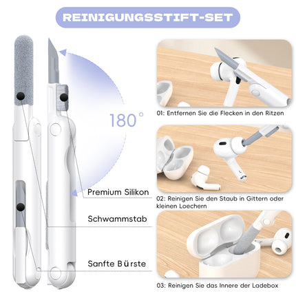 MHYALUDO ühildub Airpods Pro 2/1 põlvkonna ümbrisega, ühildub Airpods Pro 2. põlvkonna USB C laadimispordiga, läbipaistev pehme ümbris paelpuhastuspliiatsiga, lilla