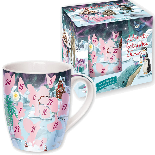 Advent calendar * CHRISTMAS ON ICE * as a cup with 24 scratch-off areas | Version 2022/2023 | Gift Advent Christmas Calendar Surprise Winter Fun