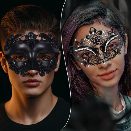 Oidea must maskeraadimask paaridele – vintage Vana-Rooma Kreeka Veneetsia mask pitsmaskid metallist halloweeni lõpupidu kostüüm ballile karnevalimask naistele ja meestele