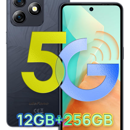 Ulefone Note 18 Ultra 5G nutitelefon, 12GB+256GB/SD-2TB mobiiltelefon ilma lepinguta 50MP+50MP+32MP kaamera 6.78" FHD+ 90Hz 5450mAh Android 13 mobiiltelefon 5G kahe SIM-kaardiga Face ID NFC 2-aastane garantii must