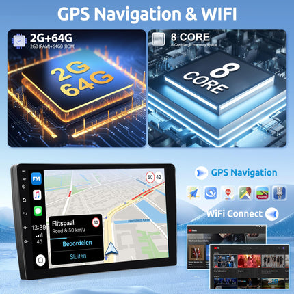 8-tuumaline 2G+64G Android autoraadio 2 DIN Suzuki SX4 2006-2013 FIAT Sedici 2005-2014 jaoks koos juhtmevaba Carplay, Android Auto GPS navigatsiooni, WiFi, 9-tollise autoraadio, peegli lingi, Bluetooth FM/RDS/DAB+ tahavaatekaameraga