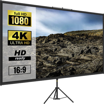 VEVOR 16:9 projektori ekraan 4K HD statiiviekraan projektsioonipind 200x113cm esitlussein 160-kraadine vaatenurk 200-250cm kõrgus reguleeritav ideaalne kodukino koosolekuruumi pulmadesse