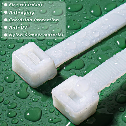 Cable Ties Extra Long White 600mm x 8.8mm Strong Large Cable Ties, 50 Pack Industrial Durable Strong Wire Ties for Tying Fences, Awnings, Tying Branches and Plants