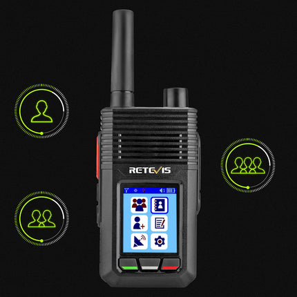 Retevis RB20 võrguühendusega kahesuunaline raadiosaatja, 4G piiramatu levialaga raadiosaatja, 4000mAh mini pika levialaga pihuarvuti GPS-iga, meeskonnale, veoautojuhile (must, 2 tk pakis)
