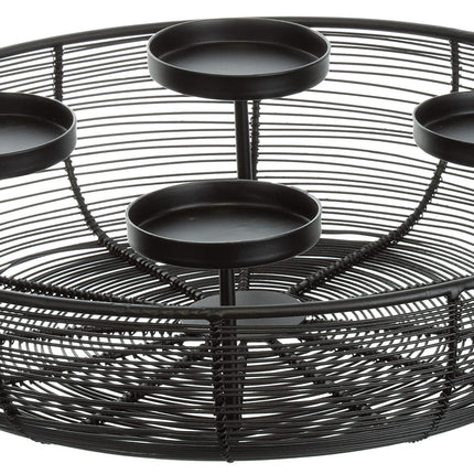 Brandsseller Advent wreath Ø 36.5 cm | Christmas wreath | Candle holder | Advent basket | Christmas decoration | Metal | Black