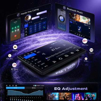 4G&amp;64G 9" Car Radio For Ford Transit 2009-2016/Focus 2005-2008 with Carplay Android Auto Wireless, 1280 * 720, Android 13, Touchscreen Bluetooth RDS/FM Radio, WiFi Navigation/AHD Rear View Camera
