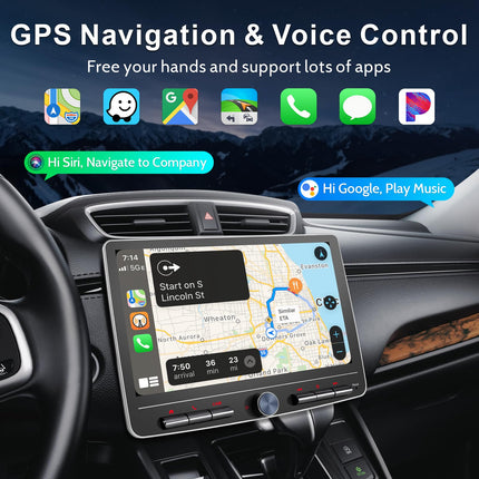 Android 13 autoraadio navigatsiooniga, 10,1-tolline ekraan, sisseehitatud DAB+, juhtmevaba Carplay ja juhtmevaba Android Auto, 1 DIN autoraadio, puutetundliku ekraaniga, Bluetooth, 8-tuumaline, 2G+32G WiFi, 4G GPS, AM/FM RDS