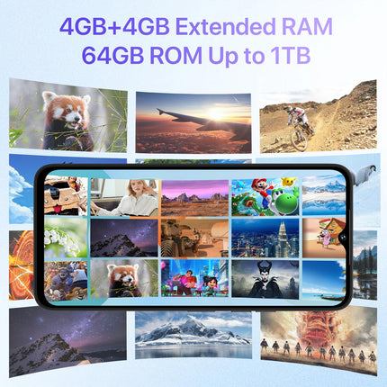 UMIDIGI G5A lukustamata mobiiltelefon, 8 GB + 64 GB/2 TB TF, SIM-kaardita telefonid, 5000 mAh, 6,52 tolli HD+, kahe SIM-kaardiga 4G nutitelefon ilma lepinguta, 13 MP + 5 MP, Android 13 mobiiltelefon