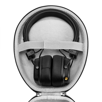 Geekria Shield Headphone Case, Replacement Hard Shell Travel Bag with Cable Storage (Black)