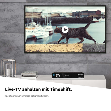 TechniSat DIGIPLUS UHD S - 4K satelliitvastuvõtja kahe tuuneriga (DVB-S, DVB-S2, PVR salvestusfunktsioon, WLAN, LAN, CI-Plus, USB) must