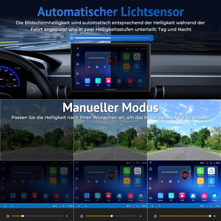 Wonsidary 9-tolline CarPlay ekraan, mis ühildub Apple CarPlay ja Android Autoga, IPS CarPlay ekraan valgustundliku funktsiooniga, Bluetooth, Mirror Link, FM, Siri/Google Assistant ja kaks USB-porti