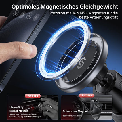 SYNCWIRE autotelefonihoidik MagSafe autokinnitusele, universaalne magnetiline telefonihoidik autole, ventilatsiooniga autotelefonihoidik iPhone 16 15 14 13 12 Pro Max Magsafe ümbrisega nutitelefonile