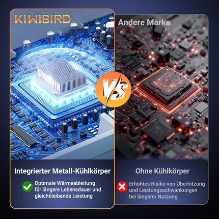 KiWiBiRD HDMI jaotur 1 sisse 2 väljundit HDMI jaotur 2 monitori samaaegselt paljundaja kaks monitori 4K 3D 2160p 1440p 1080p HDCP, ühildub PS5 teleri, televisiooni, mänguarvuti, sülearvuti, projektoriga