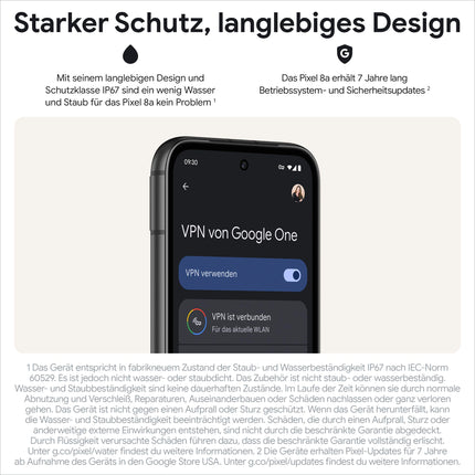 Google Pixel 8a: lukustamata Android-nutitelefon täiustatud Pixeli kaamera, pika aku tööea ja võimsate turvafunktsioonidega – Obsidian, 128 GB