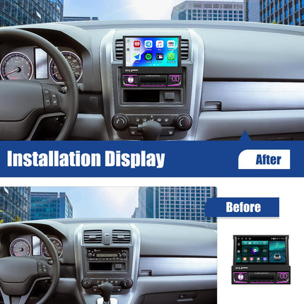 [4+64GB] SIXWIN 1 DIN Android 13 autoraadio Carplay, Android Auto Mirrorlinki, 7-tollise puuteekraan, pikendatav, manuaalne WiFi, GPS, Bluetooth, RDS/FM 32EQ, USB, TF
