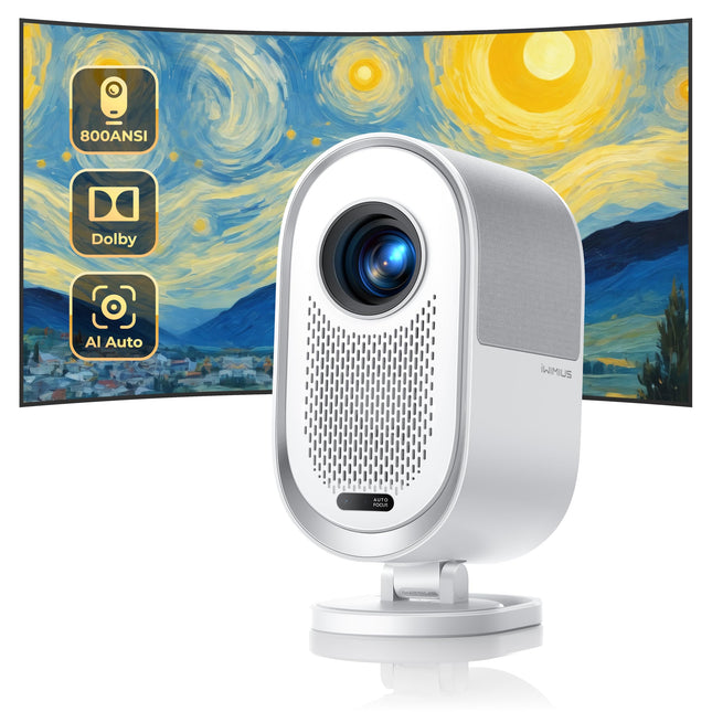 Projektor 4K【AI Auto/Dolby Audio】30000 luumenit FHD 1080P projektor 4K toetab autofookust/trapetsikorrektsiooni automaatse takistuste vältimisega, nutikas WiFi6 Bluetooth LED kodukino/välisprojektor pööratava kronsteiniga