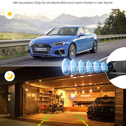 Auto-VOX tahavaatekaamera autole: Plug &amp; Play 4.8" 1080P tahavaatekaamera järelpaigaldatav stabiilne signaal, selge öise nägemisega tahavaatekaamerasüsteem, IP69K tahavaatekaamerad 3x suumiga veoautodele, maasturitele ja matkaautodele