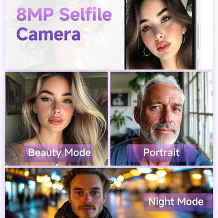 Ulefone Note 20 Pro Android 14 nutitelefon, 6,75-tolline HD+ ekraan, 256 GB ROM + 8 GB RAM, 50MP kaamera, 6000mAh aku, lukustamata 4G kahe SIM-kaardi pesa/näotuvastuse/sõrmejäljelugeja/GPS/OTG