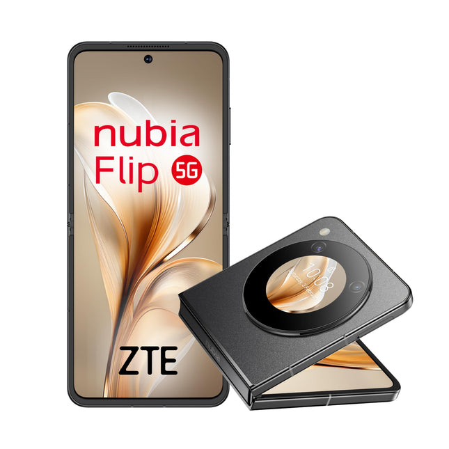 ZTE Nubia Flip 5G nutitelefon, 17,7 cm (6,9-tolline) FHD AMOLED ekraan, 3,6 cm (1,43-tolline) väline ekraan, 8 GB RAM (laiendatav), 256 GB ROM, 50 MP + 2 MP topeltkaamera, 4310 mAh aku, 33 W