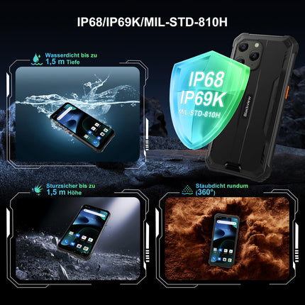 Blackview BV5300 Plus välistingimustes kasutatav nutitelefon ilma lepinguta - 24GB + 128GB / TF 2TB, 6580mAh aku, 6.1" HD+, 13MP, 4G kahe SIM-kaardiga välistingimustes kasutatav nutitelefon, NFC/OTG/GPS/Face ID/kindarežiim/IP69K/2-aastane garantii