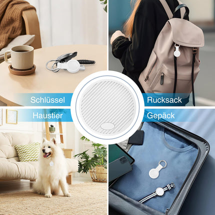 Õhujälgimismärgis 2 tk pakis - nutikas märgis, mis ühildub Apple Find Myga (ainult iOS), kaitseümbrisega, veekindel esemeotsija, Bluetooth-võtmeotsija rahakoti ja pagasi jaoks, vahetatav aku