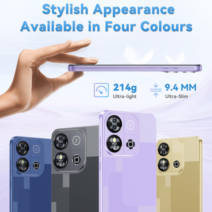 OUKITEL C57S Android 14 nutitelefon ilma lepinguta 4G, 8GB+64GB/128GB mobiiltelefon odav, kaheksatuumaline, 6,52-tolline HD+, 4300mAh mobiiltelefon ilma lepinguta, 4G kolmekordne SLM SIM-kaardivaba mobiiltelefon - kuldne