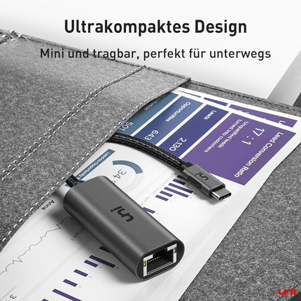 uni USB C Etherneti adapter 1000Mbps, Thunderbolt USB C RJ45 LAN võrguadapter, ühildub iPhone 16, iPad Pro/Air, MacBook Pro/MacBook Air, Galaxy S23, Surface Book, Dell XPS jne.