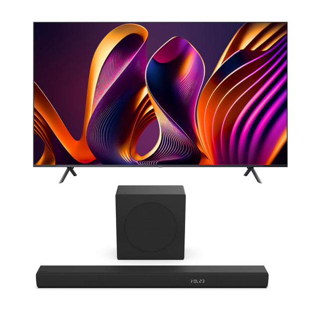 Hisense 85E7NQ Pro 215 cm (85-tollise) teleri komplekt, 4K UHD, QLED, nutiteler, Total HDR, Dolby Vision IQ Atmos, 144Hz (VRR), HDMI 2.1, mängurežiim PRO, kolmekordne tuuner HS3100 3.1