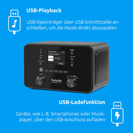 TechniSat DIGITRADIO 550 IR - Stereo internetiraadio (DAB+, FM, Wi-Fi, Bluetooth, rakenduse juhtimine, äratuskell), must