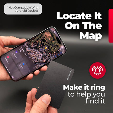 KEYSMART SmartCard Slim Wallet jälgimiskaart, 3 tk, laetav ja korduvkasutatav, kaelapaela pesa, töötab Apple Find My rakendusega, Bluetooth GPS-jälgija ümbris, rahakott (must)