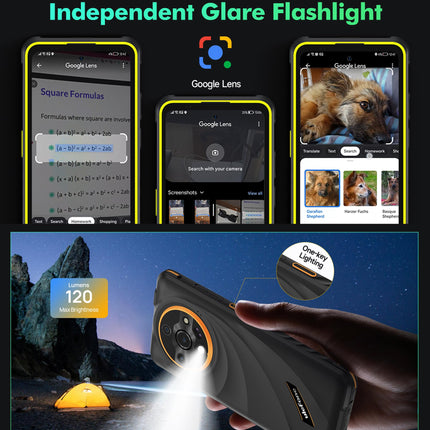Ulefone Armor X31 Pro 5G õuenutitelefon 2025, 16GB+256GB/SD-2TB Android 14 koos särava taskulambiga 64MP + 25MP kaamera 6.56” 120Hz 6050mAh mobiiltelefon 3 pesa/GPS/näotuvastuse/sõrmejäljelugeja/OTG/NFC must